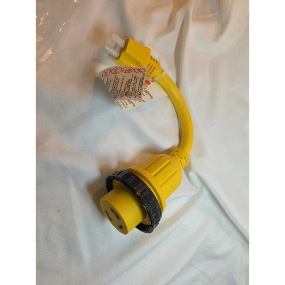 125v 30 Amp Female to 15 Amp Male Marine Shore Power Cord Pigtail Boat Adapter